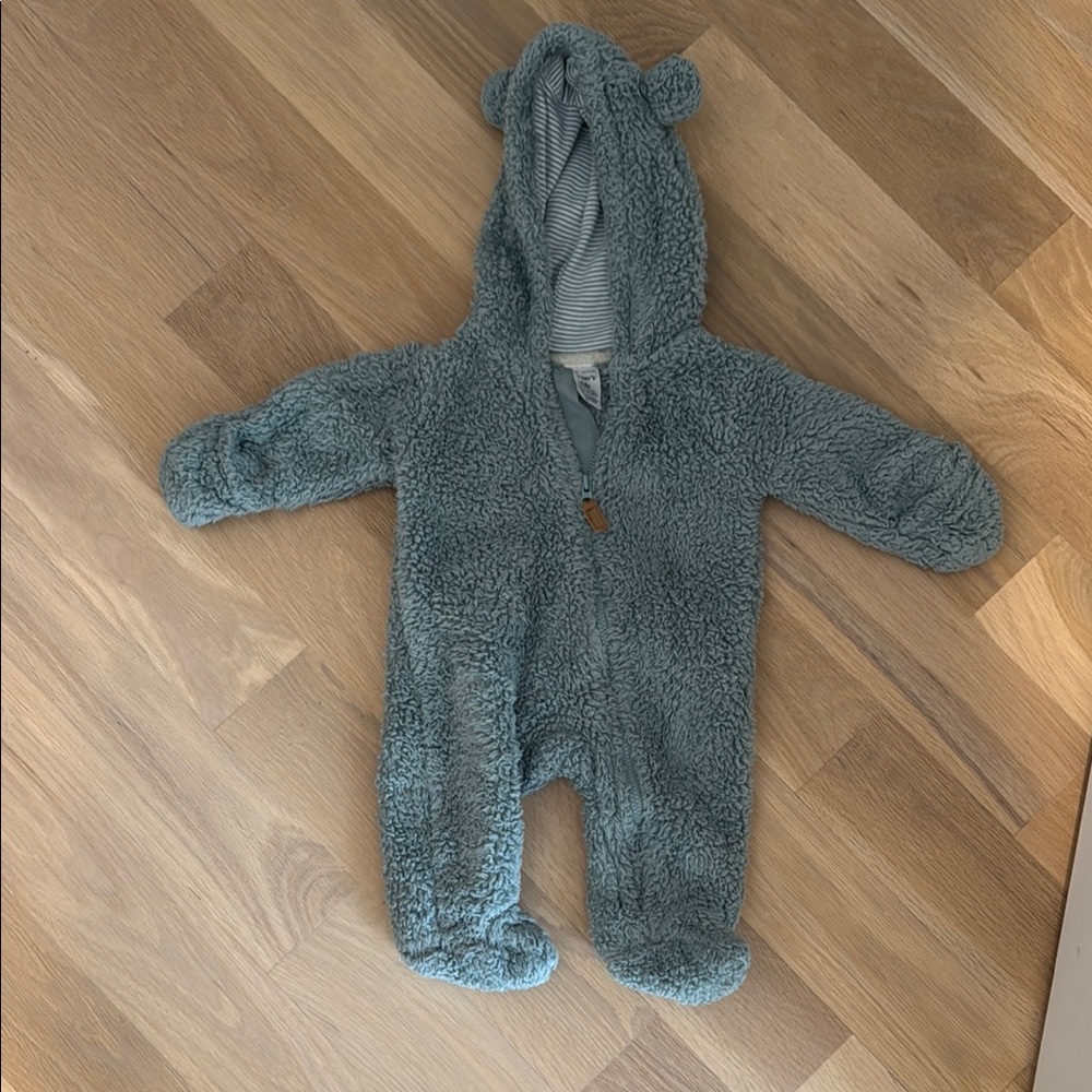 Cozy Blue Fleece Baby Onesie